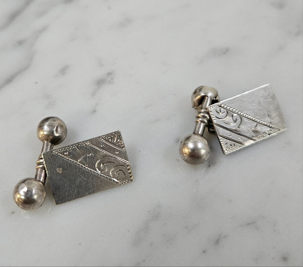 Antique Silver Cuff Links