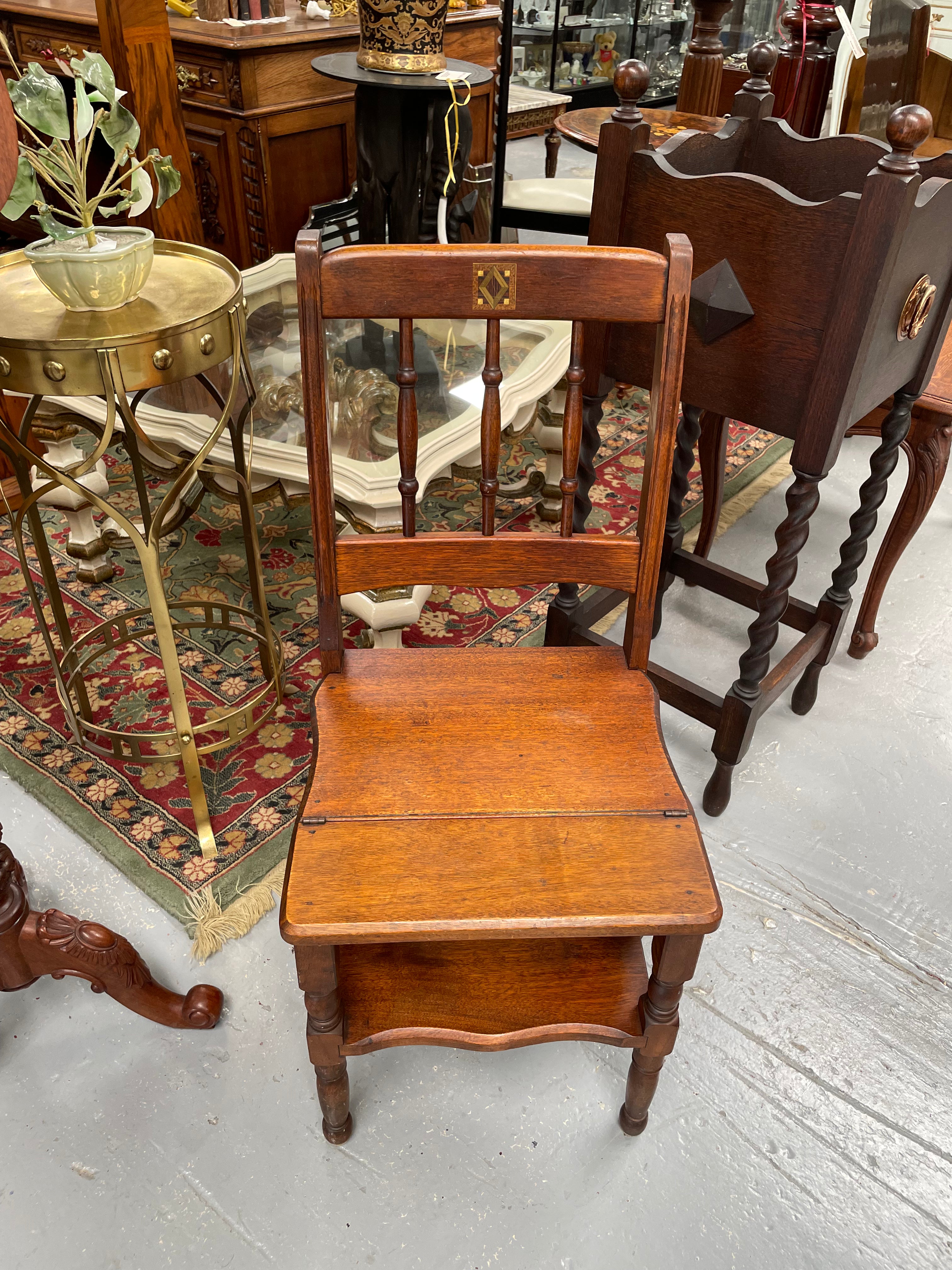 19th Century Mahogany Library Steps/Chair | Antique & Vintage | Moonee Ponds Antiques | Australia Wide Delivery