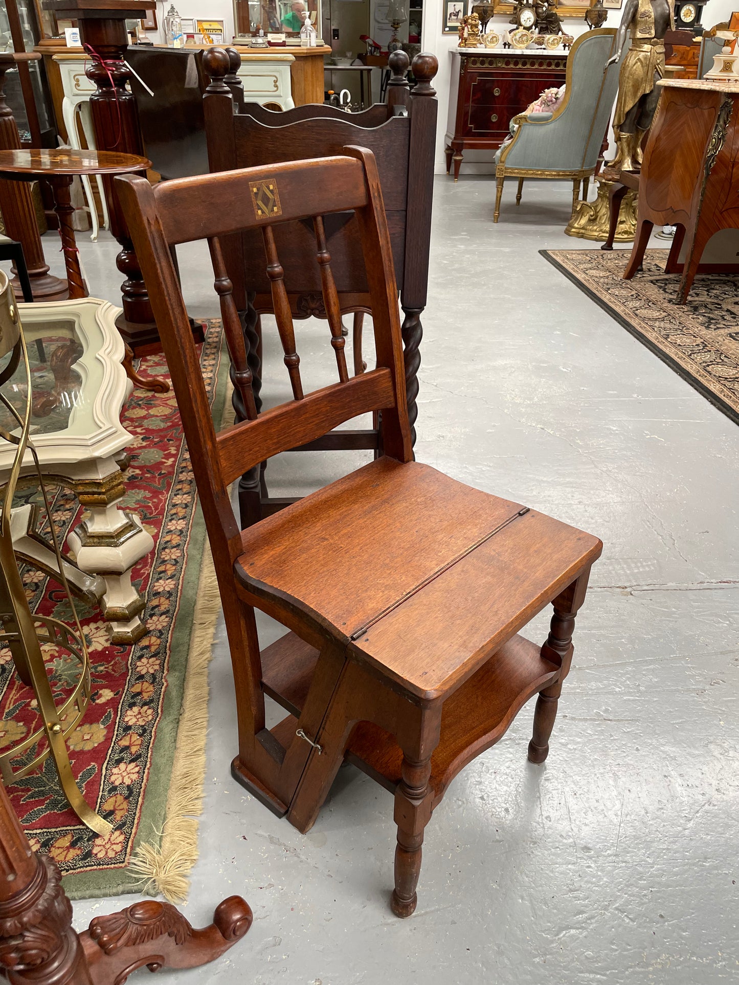 19th Century Mahogany Library Steps/Chair