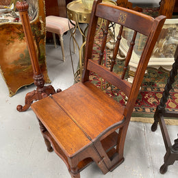 19th Century Mahogany Library Steps/Chair