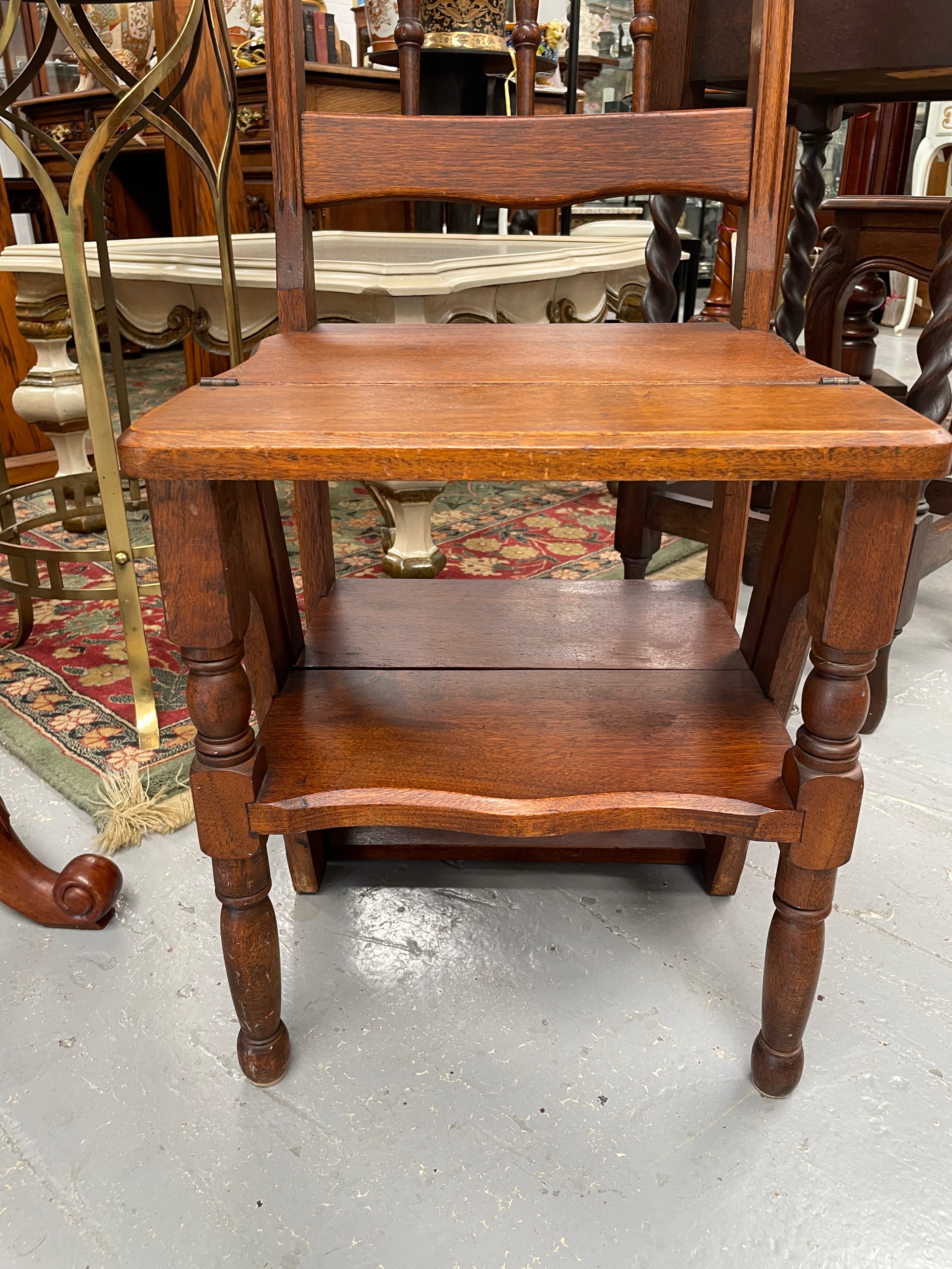 19th Century Mahogany Library Steps/Chair | Antique & Vintage | Moonee Ponds Antiques | Australia Wide Delivery