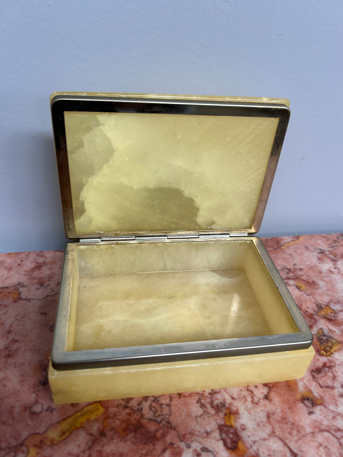 Vintage Alabaster Jewellery Box
