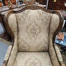 Louis XV Style French Wingback Walnut Tapestry Chair | Antique & Vintage | Moonee Ponds Antiques | Australia Wide Delivery