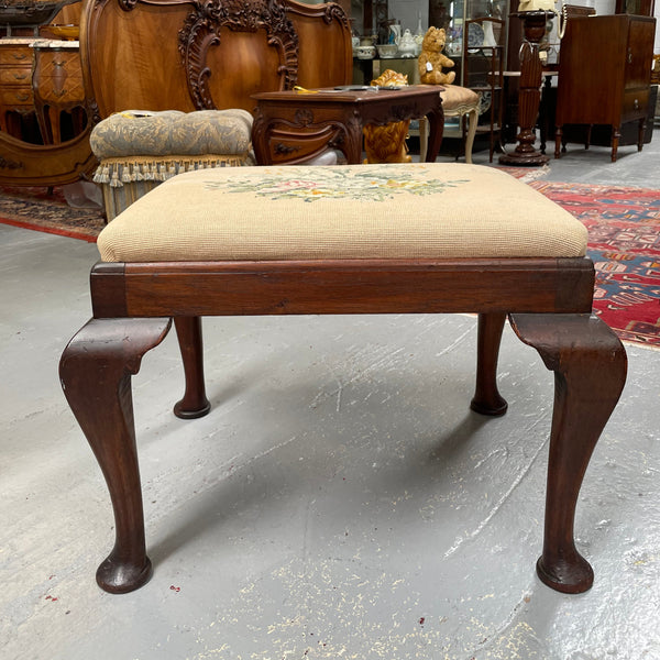 Lovely Vintage Stool with Tapestry