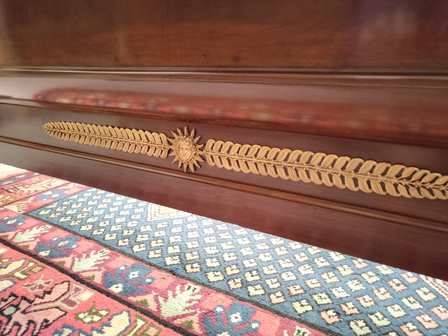 French Antique Empire Style Queen Bed