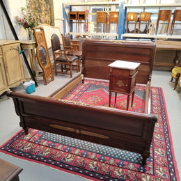 French Antique Empire Style Queen Bed