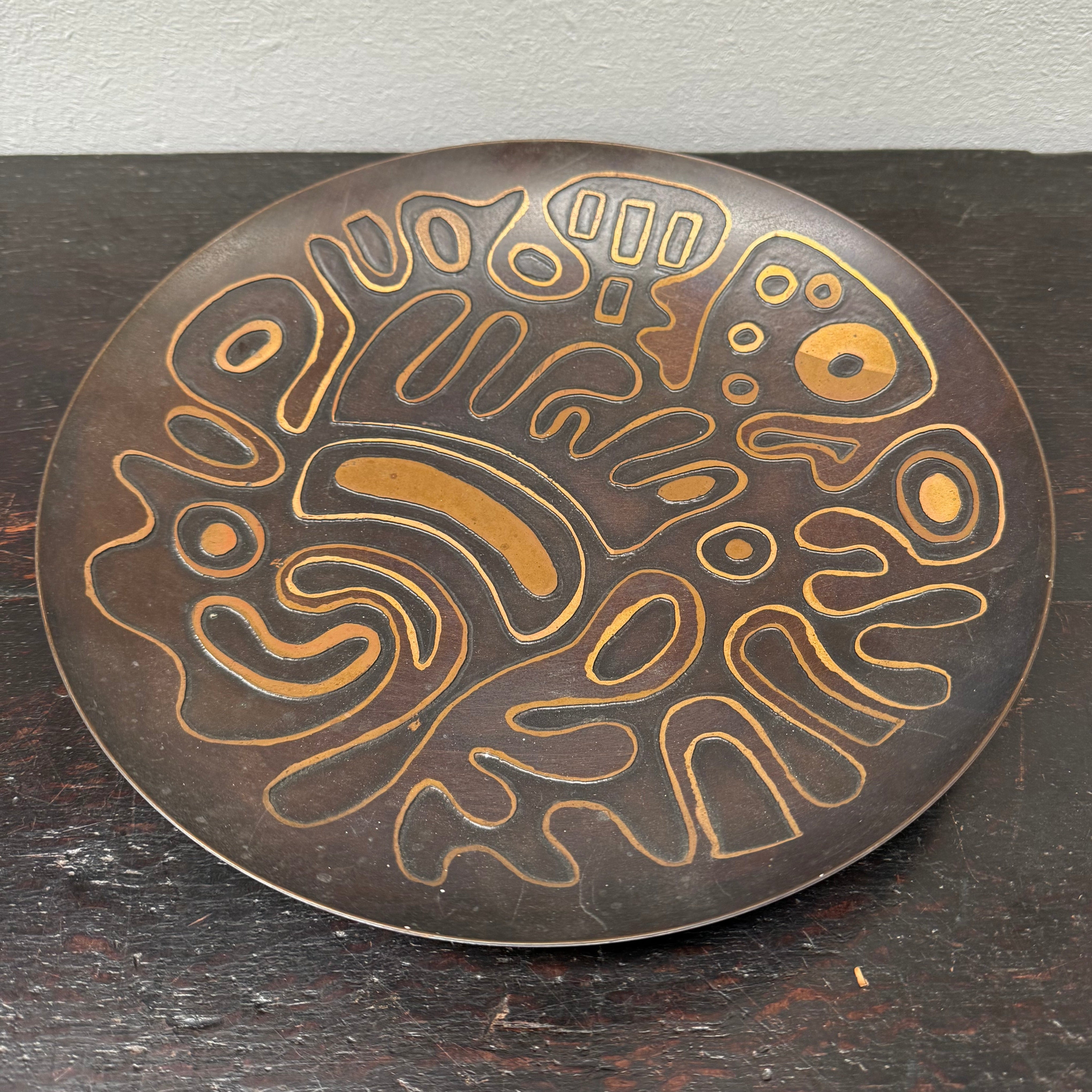 Mid Century Modern Design Copper Bowl / Plaque | Antique & Vintage | Moonee Ponds Antiques | Australia Wide Delivery