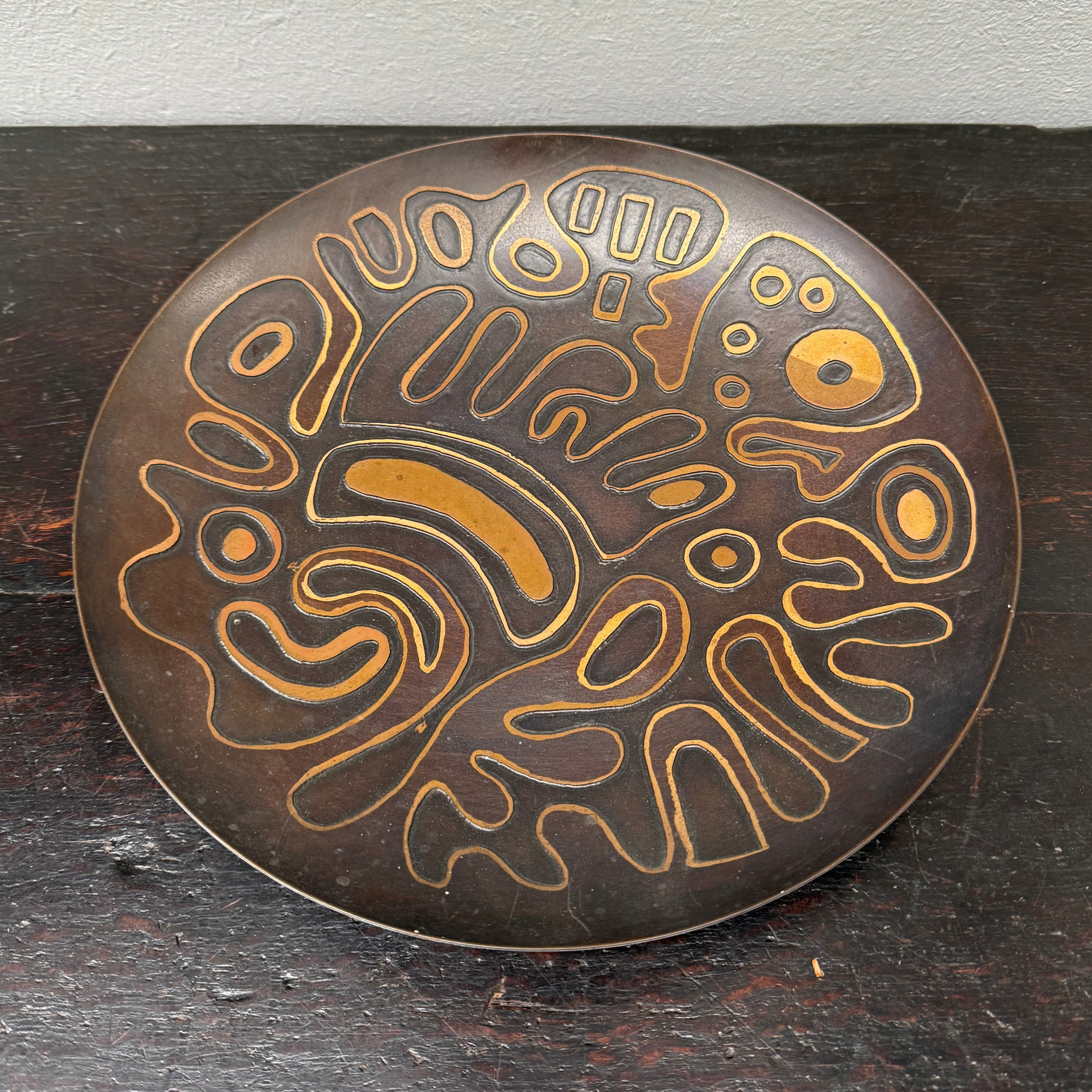 Mid Century Modern Design Copper Bowl / Plaque | Antique & Vintage | Moonee Ponds Antiques | Australia Wide Delivery