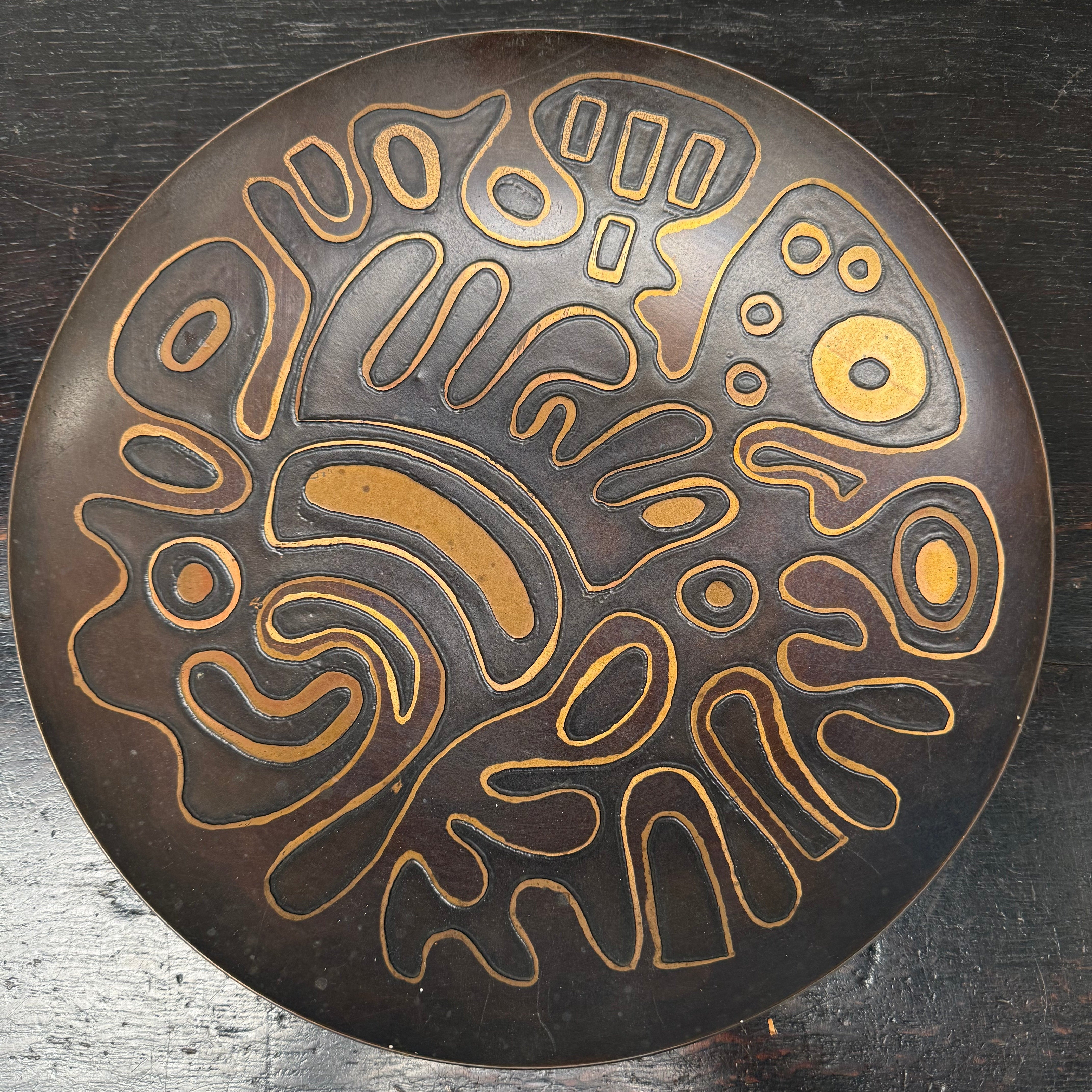 Mid Century Modern Design Copper Bowl / Plaque | Antique & Vintage | Moonee Ponds Antiques | Australia Wide Delivery
