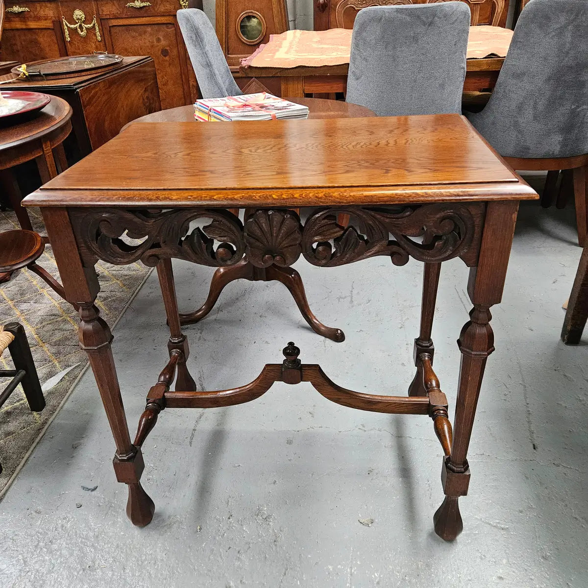 Occasional Tudor Style Carved Table | Antique & Vintage | Moonee Ponds Antiques | Australia Wide Delivery
