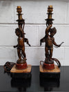 Pair French Art Deco Bronzed Metal Cherub Lamps | Antique & Vintage | Moonee Ponds Antiques | Australia Wide Delivery