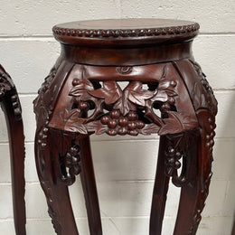Pair of Antique Carved Chinese Plant Stands