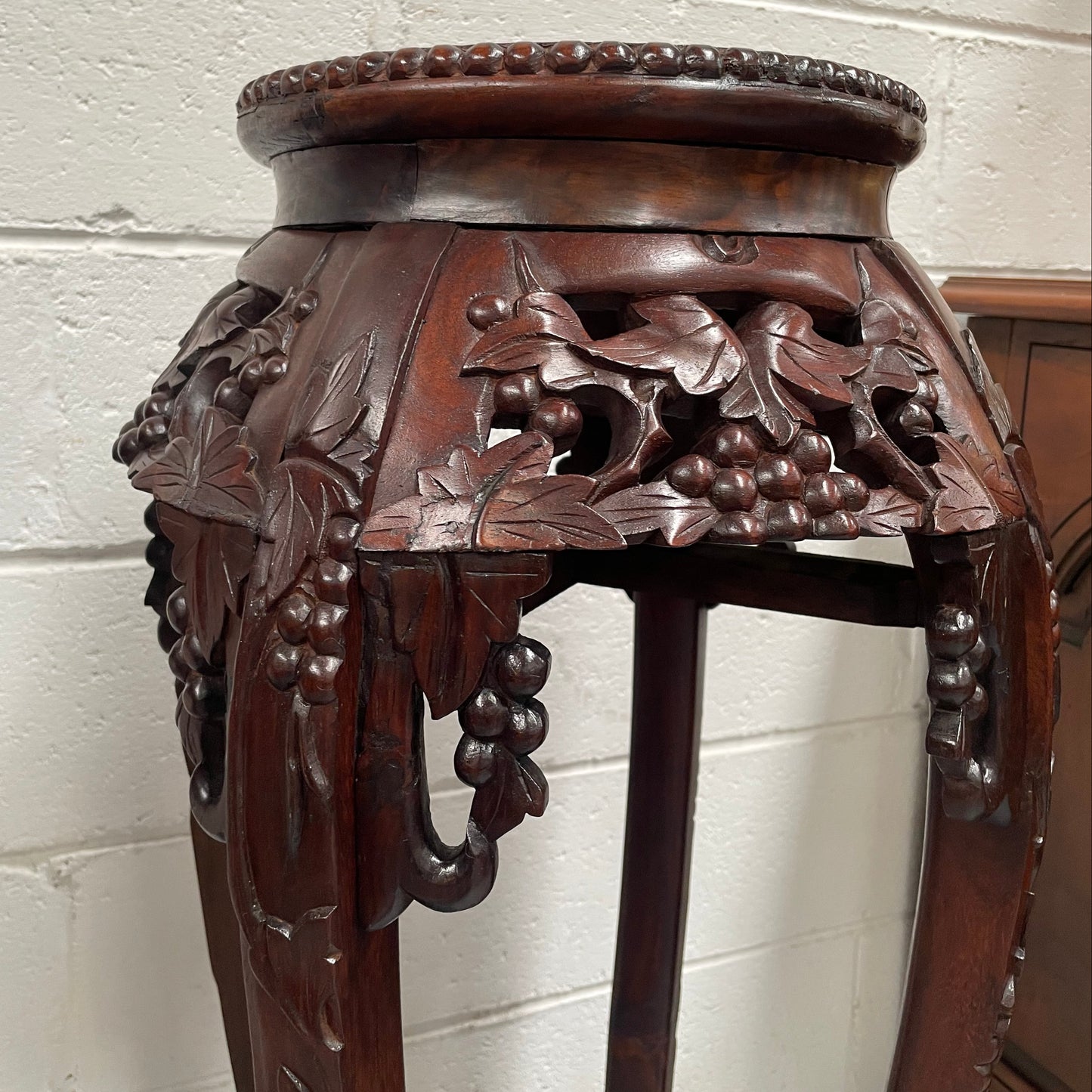 Pair of Antique Carved Chinese Plant Stands