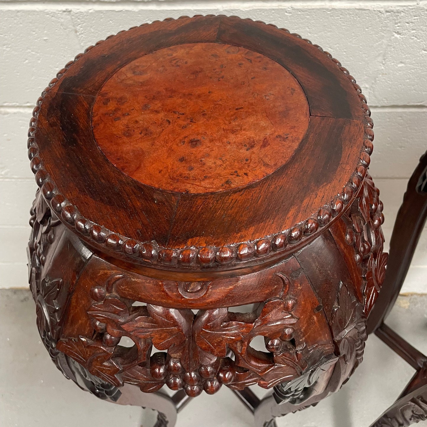 Pair of Antique Carved Chinese Plant Stands
