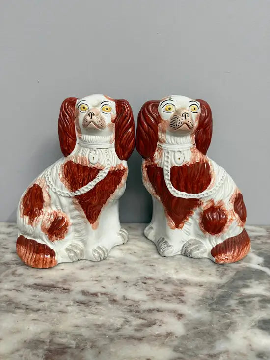Pair of Antique Staffordshire Spaniels C1870's