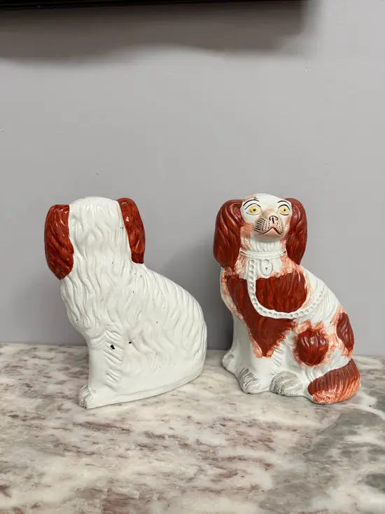 Pair of Antique Staffordshire Spaniels C1870's