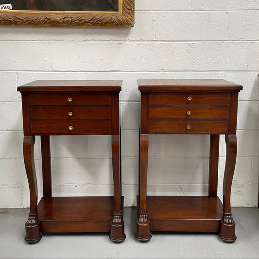 Pair of French Vintage Mahogany Bedsides