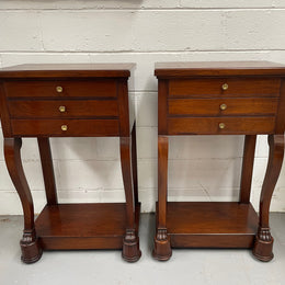 Pair of French Vintage Mahogany Bedsides