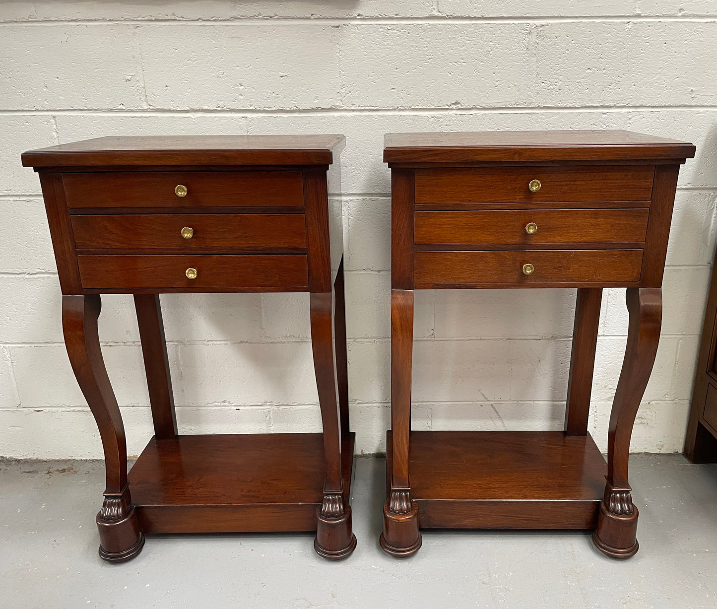 Pair of French Vintage Mahogany Bedsides