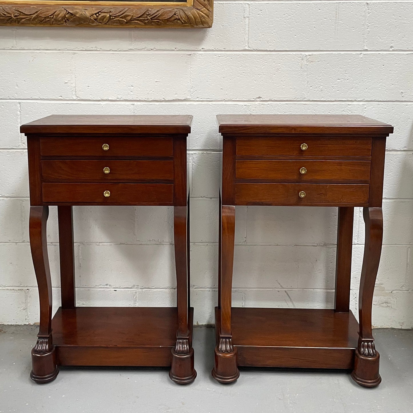 Pair of French Vintage Mahogany Bedsides