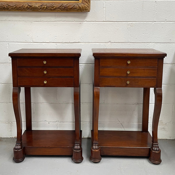 Pair of French Vintage Mahogany Bedsides