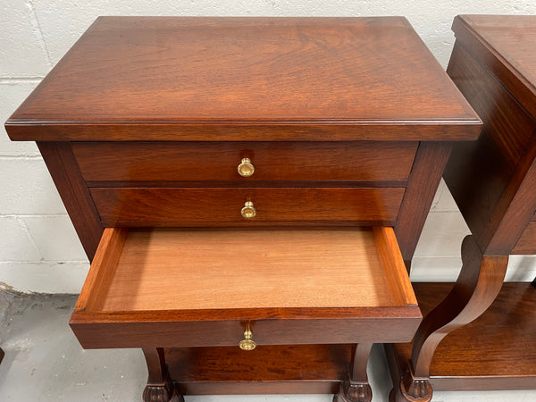 Pair of French Vintage Mahogany Bedsides