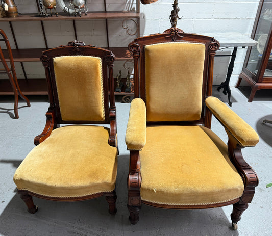Pair of Late Victorian Mahogany Armchairs