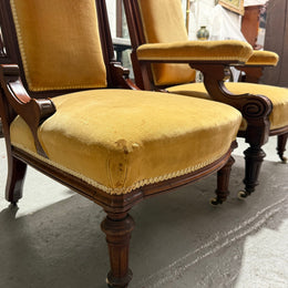 Pair of Late Victorian Mahogany Armchairs