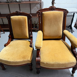 Pair of Late Victorian Mahogany Armchairs