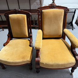 Pair of Late Victorian Mahogany Armchairs