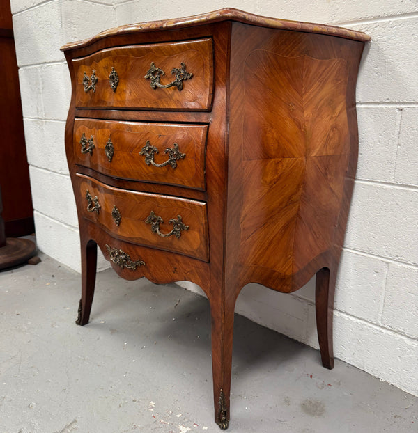 Petite French Louis XV Style Three Drawer Commode
