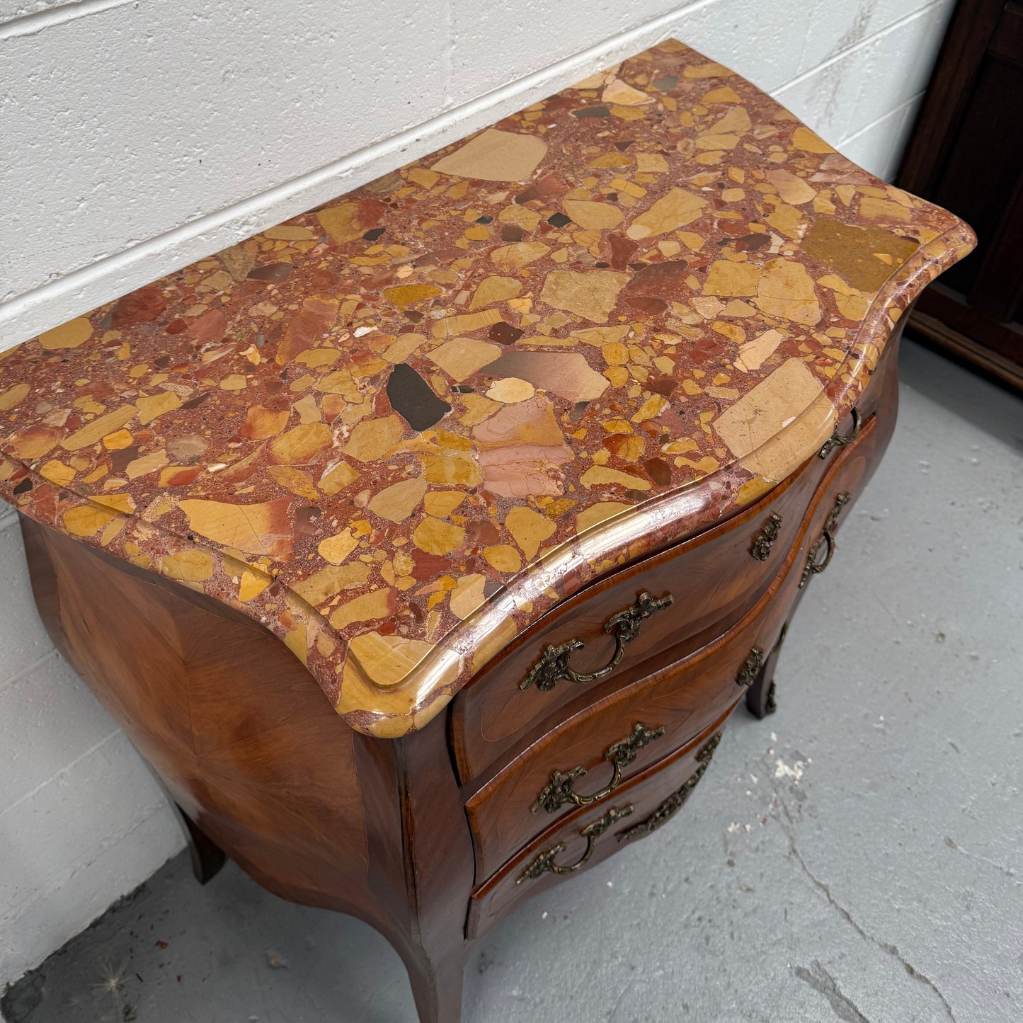 Petite French Louis XV Style Three Drawer Commode
