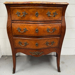 Petite French Louis XV Style Three Drawer Commode