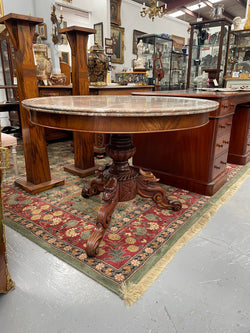 Marble Top Mahogany Gueridon Centre Table Crafted in France C:1860 | Antique & Vintage | Moonee Ponds Antiques | Australia Wide Delivery