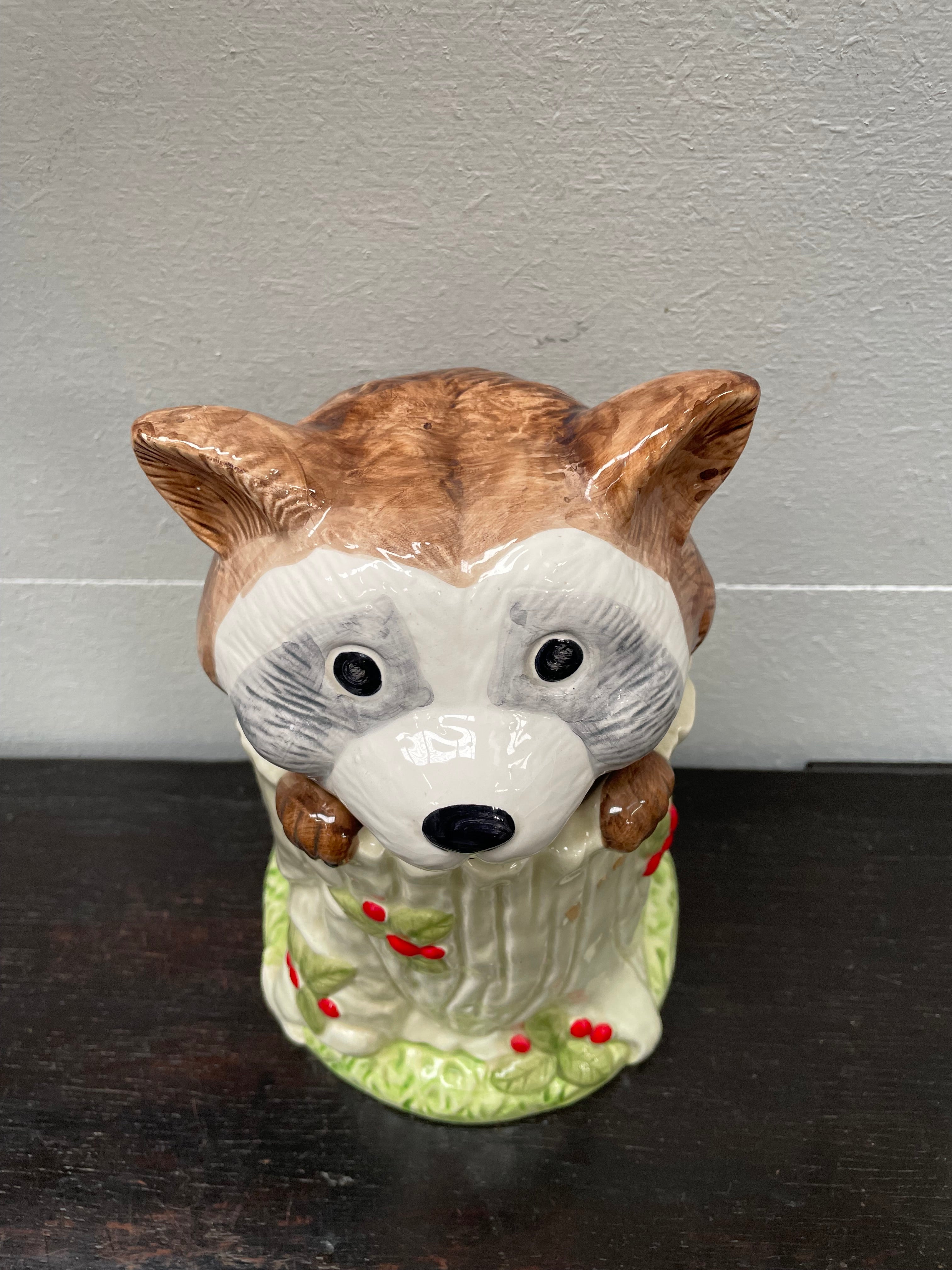 Delightful China Racoon Cookie Jar | Antique & Vintage | Moonee Ponds Antiques | Australia Wide Delivery