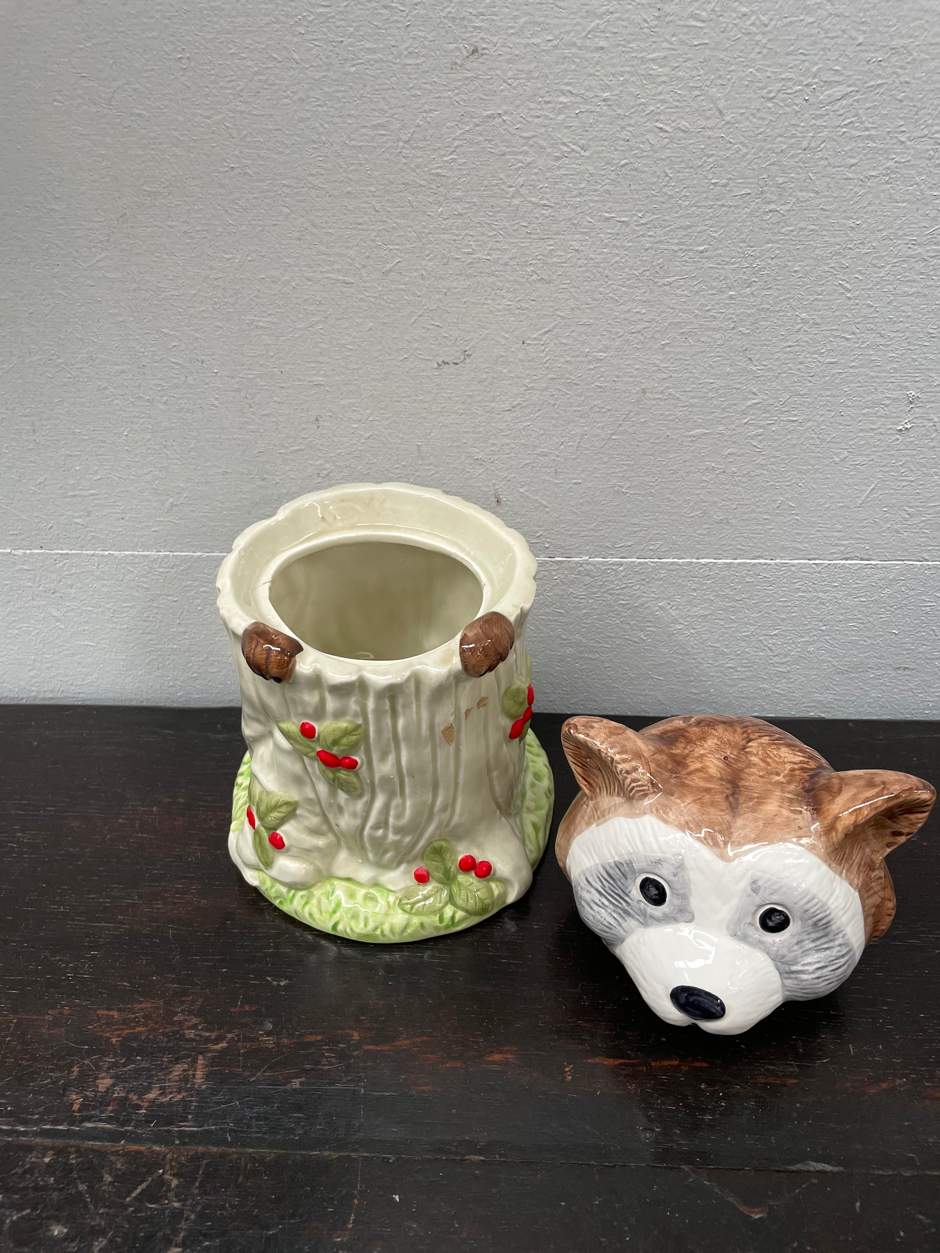 Delightful China Racoon Cookie Jar | Antique & Vintage | Moonee Ponds Antiques | Australia Wide Delivery
