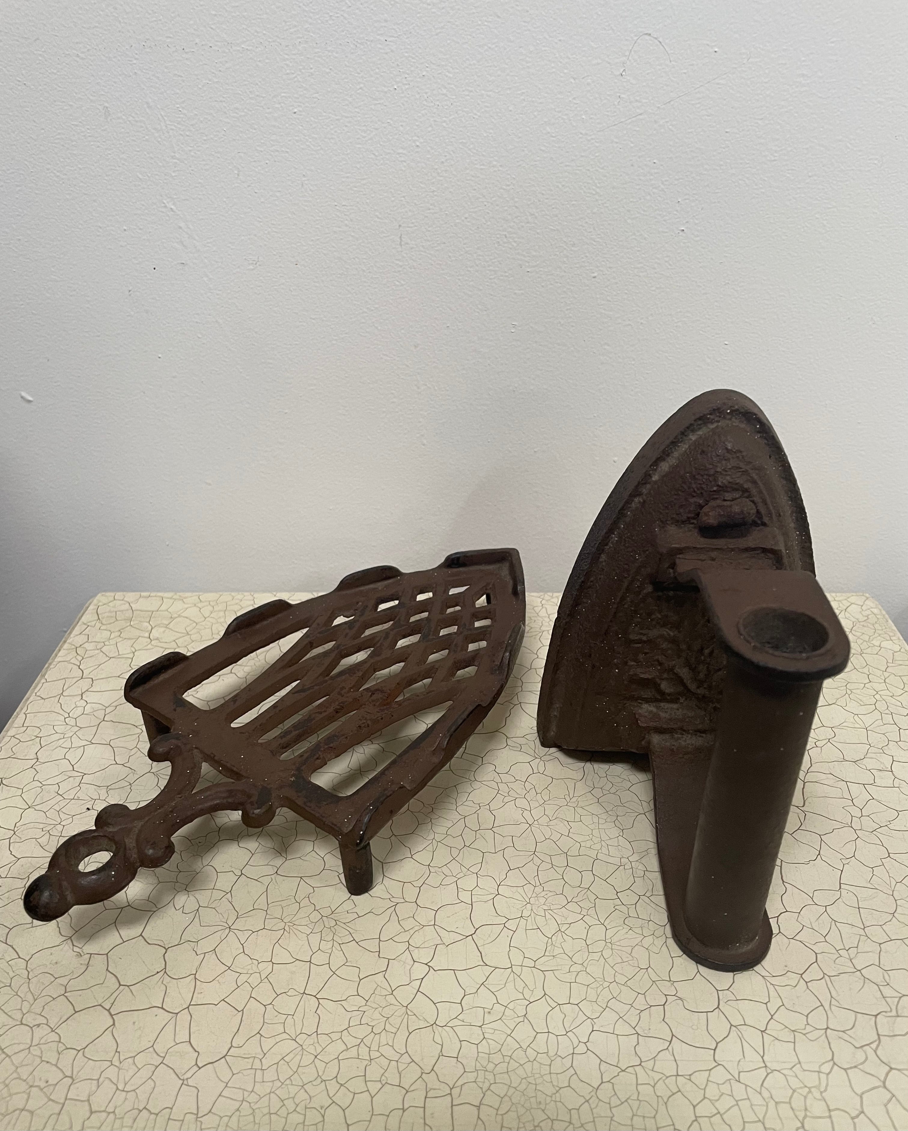 Antique Pair Iron and Trivet | Antique & Vintage | Moonee Ponds Antiques | Australia Wide Delivery