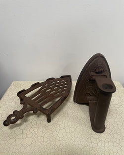 Antique Pair Iron and Trivet | Antique & Vintage | Moonee Ponds Antiques | Australia Wide Delivery
