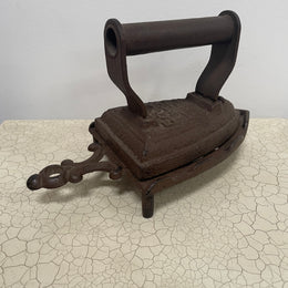 Antique Pair Iron and Trivet