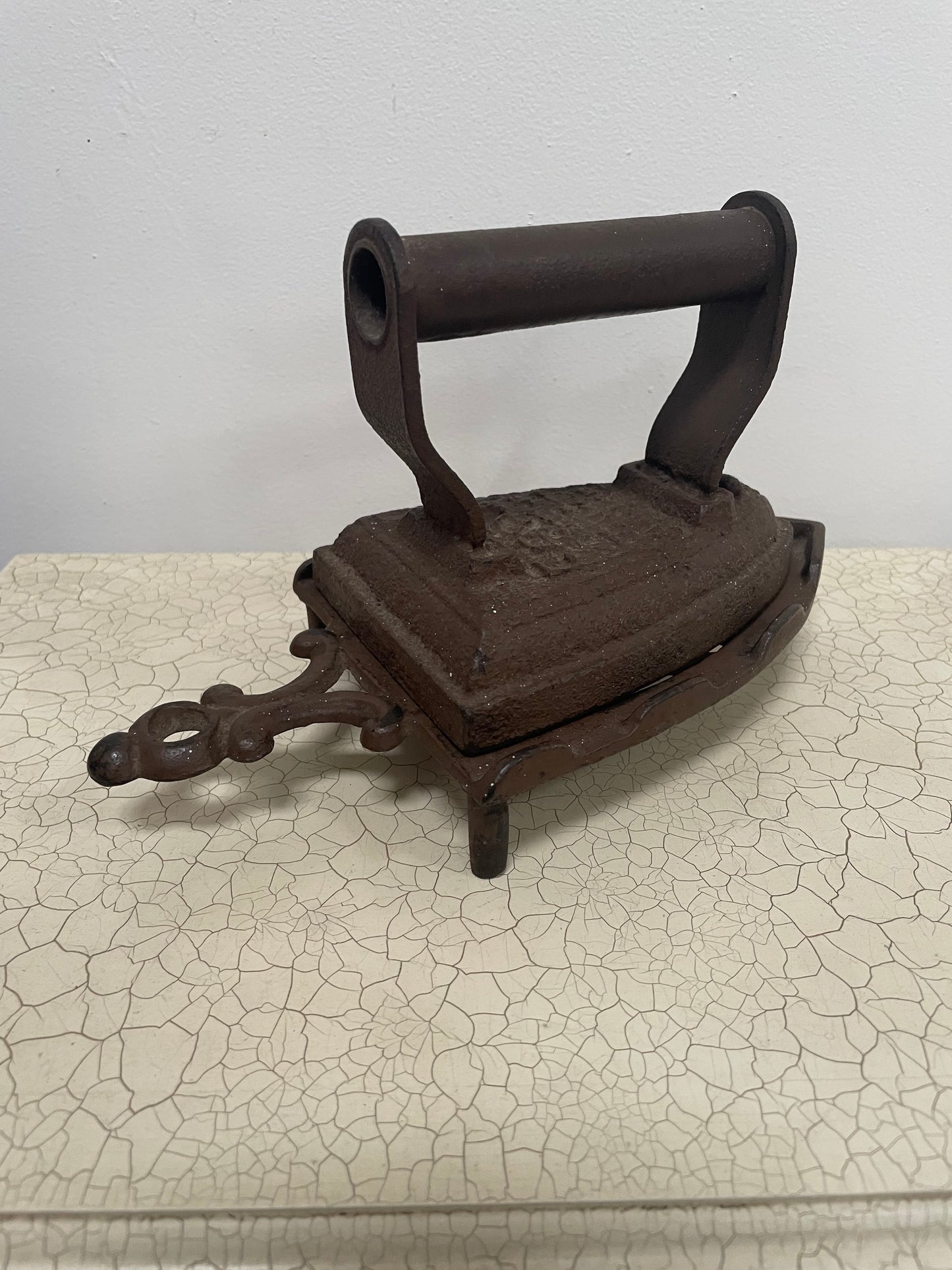 Antique Pair Iron and Trivet