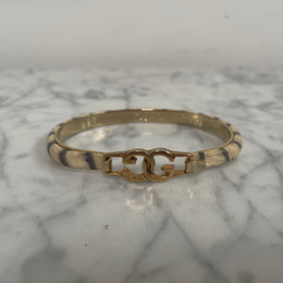 Vintage Gucci Bracelet 24K Plated and Snake Skin