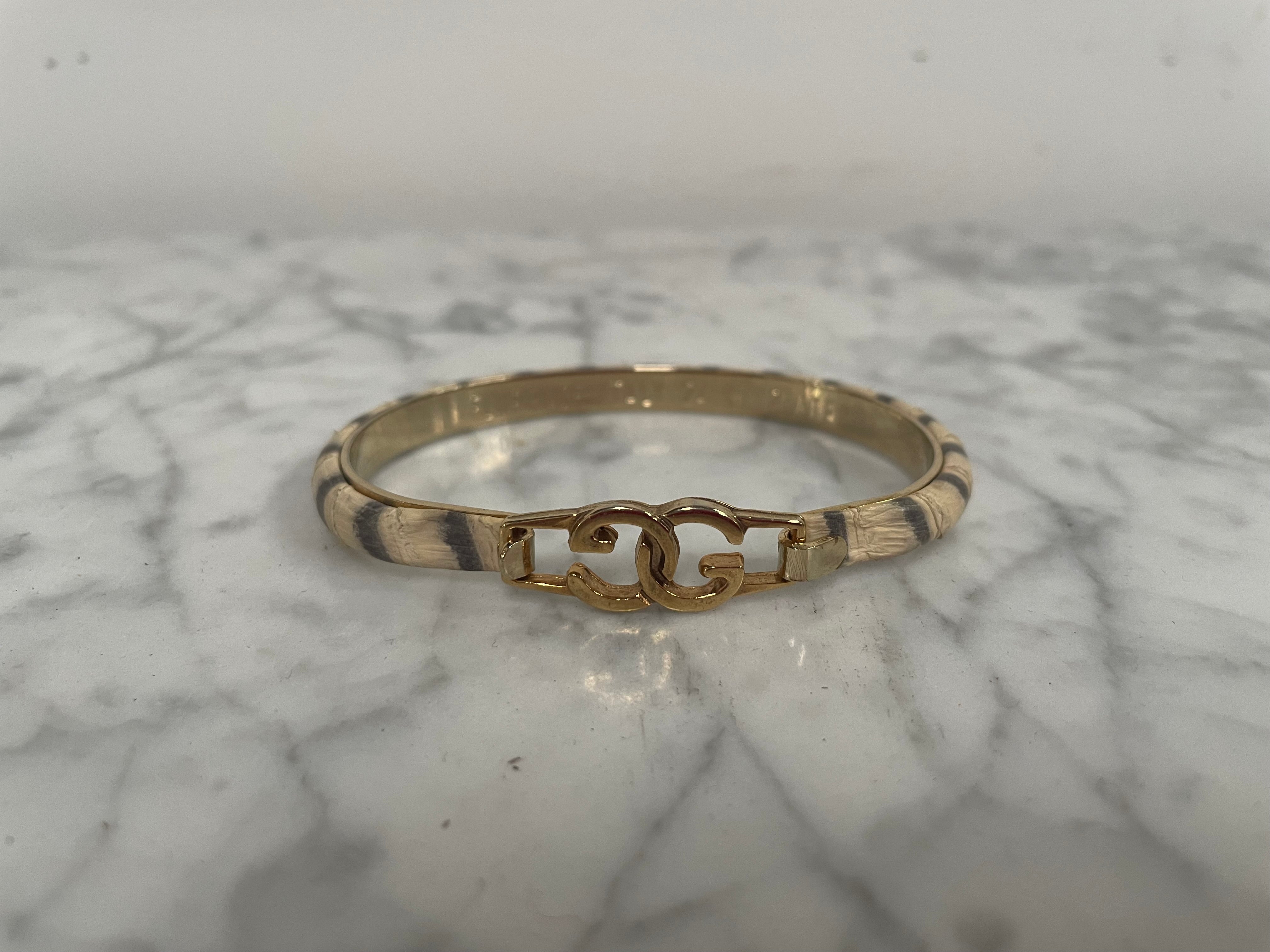 Vintage Gucci Bracelet 24K Plated and Snake Skin | Antique & Vintage | Moonee Ponds Antiques | Australia Wide Delivery