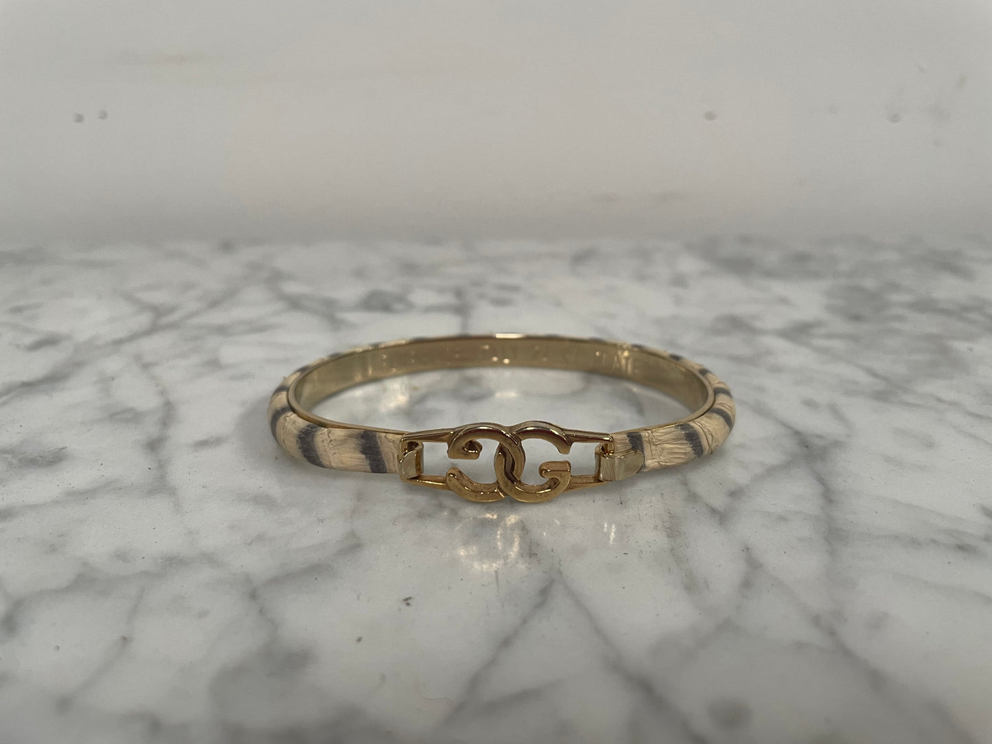 Vintage Gucci Bracelet 24K Plated and Snake Skin