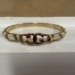 Vintage Gucci Bracelet 24K Plated and Snake Skin