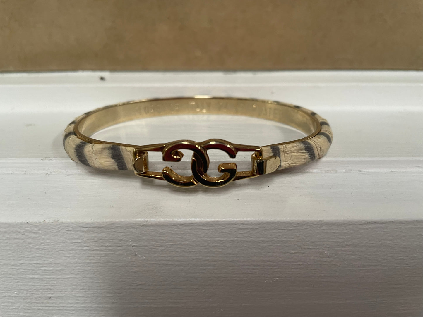 Vintage Gucci Bracelet 24K Plated and Snake Skin