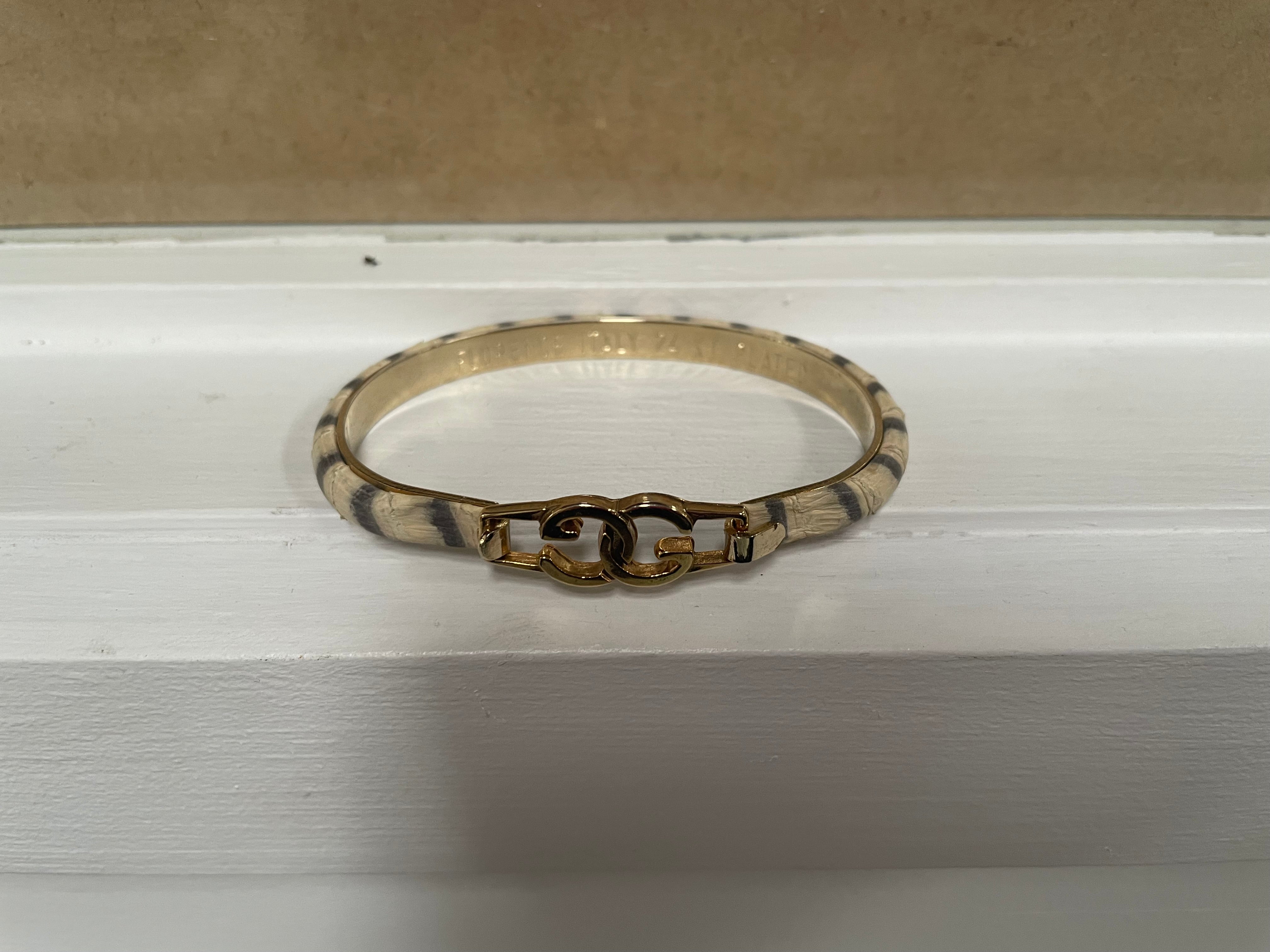 Vintage Gucci Bracelet 24K Plated and Snake Skin | Antique & Vintage | Moonee Ponds Antiques | Australia Wide Delivery