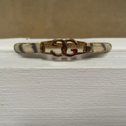 Vintage Gucci Bracelet 24K Plated and Snake Skin