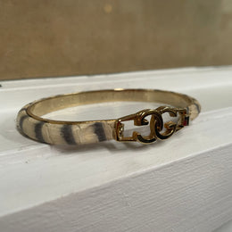 Vintage Gucci Bracelet 24K Plated and Snake Skin