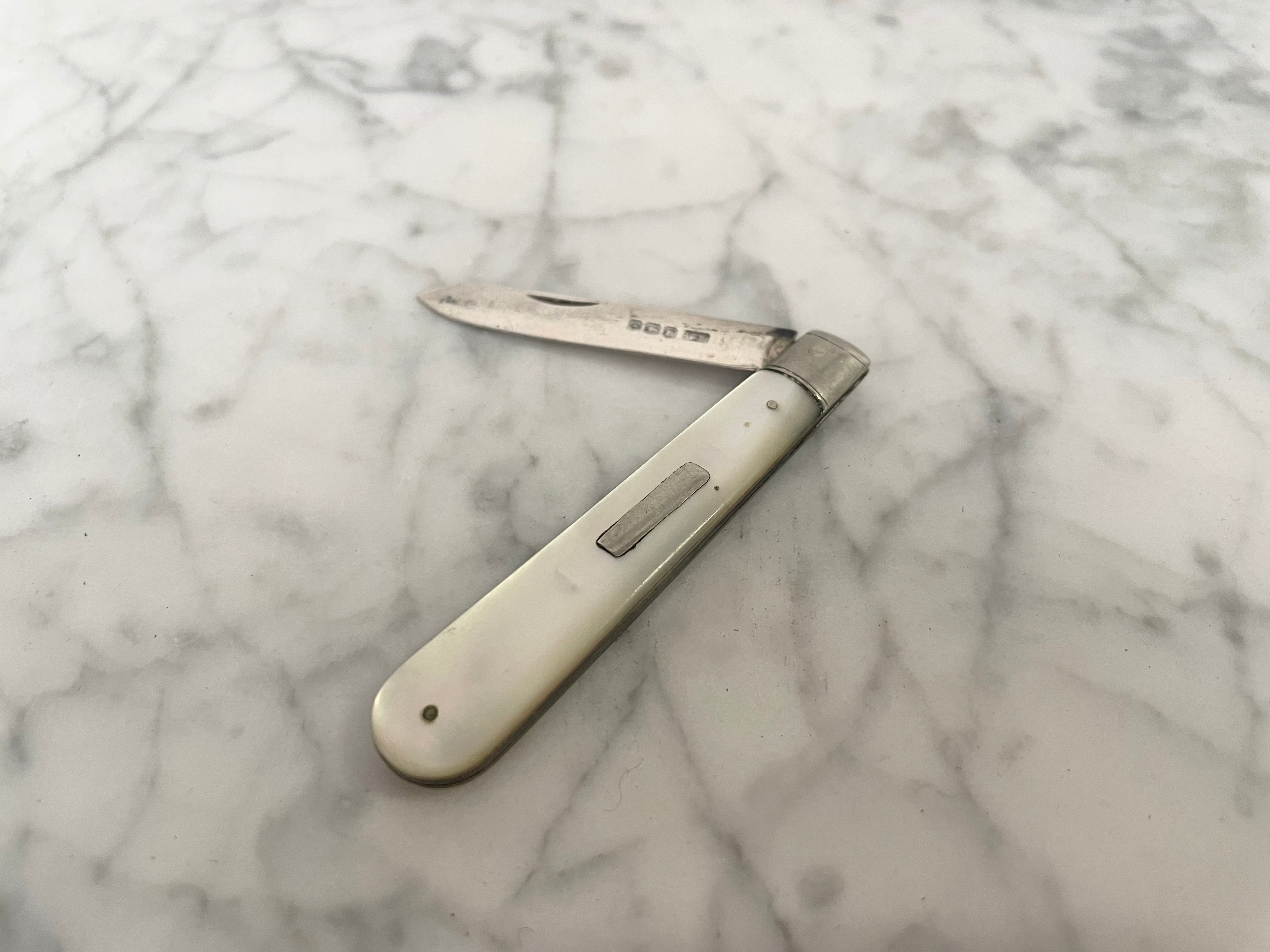 Art Deco Fruit Knife Mother of Pearl & Sterling Silver | Antique & Vintage | Moonee Ponds Antiques | Australia Wide Delivery
