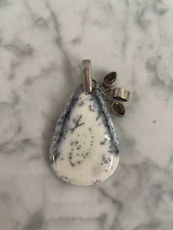 Charming Dendritic Agate & Amethyst Sterling Silver Pendant | Antique & Vintage | Moonee Ponds Antiques | Australia Wide Delivery